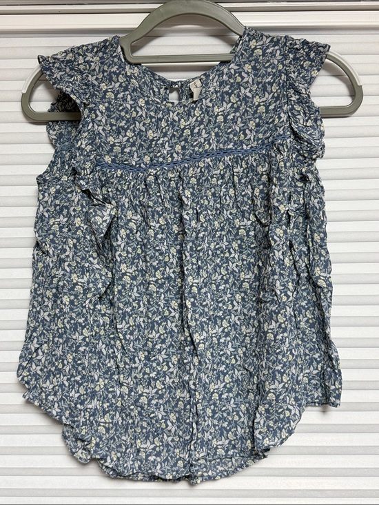 Gentle Fawn Tops - Gentle Fawn Blue Floral Ruffle Tank Top